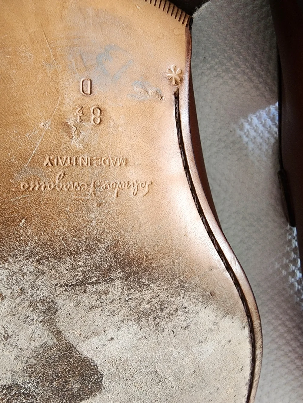 Salvatore Ferragamo Brown Leather Loafers with Gold Buckle Detail